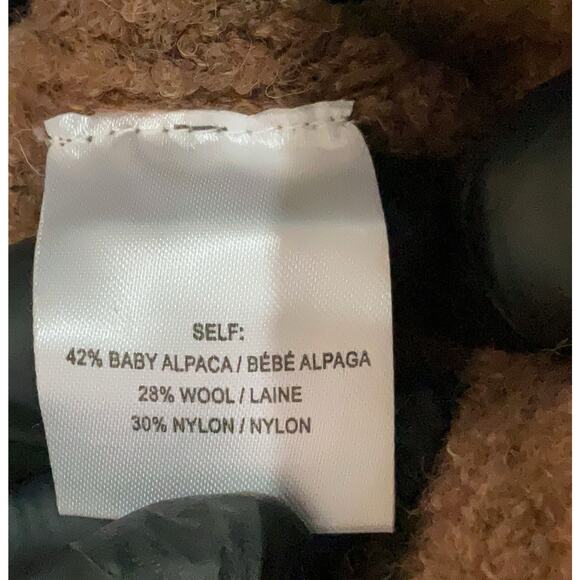 NWT The Westside Luna Boucle Light Brown Wool Blend Knit Sweater SOFT Large - Picture 5 of 5